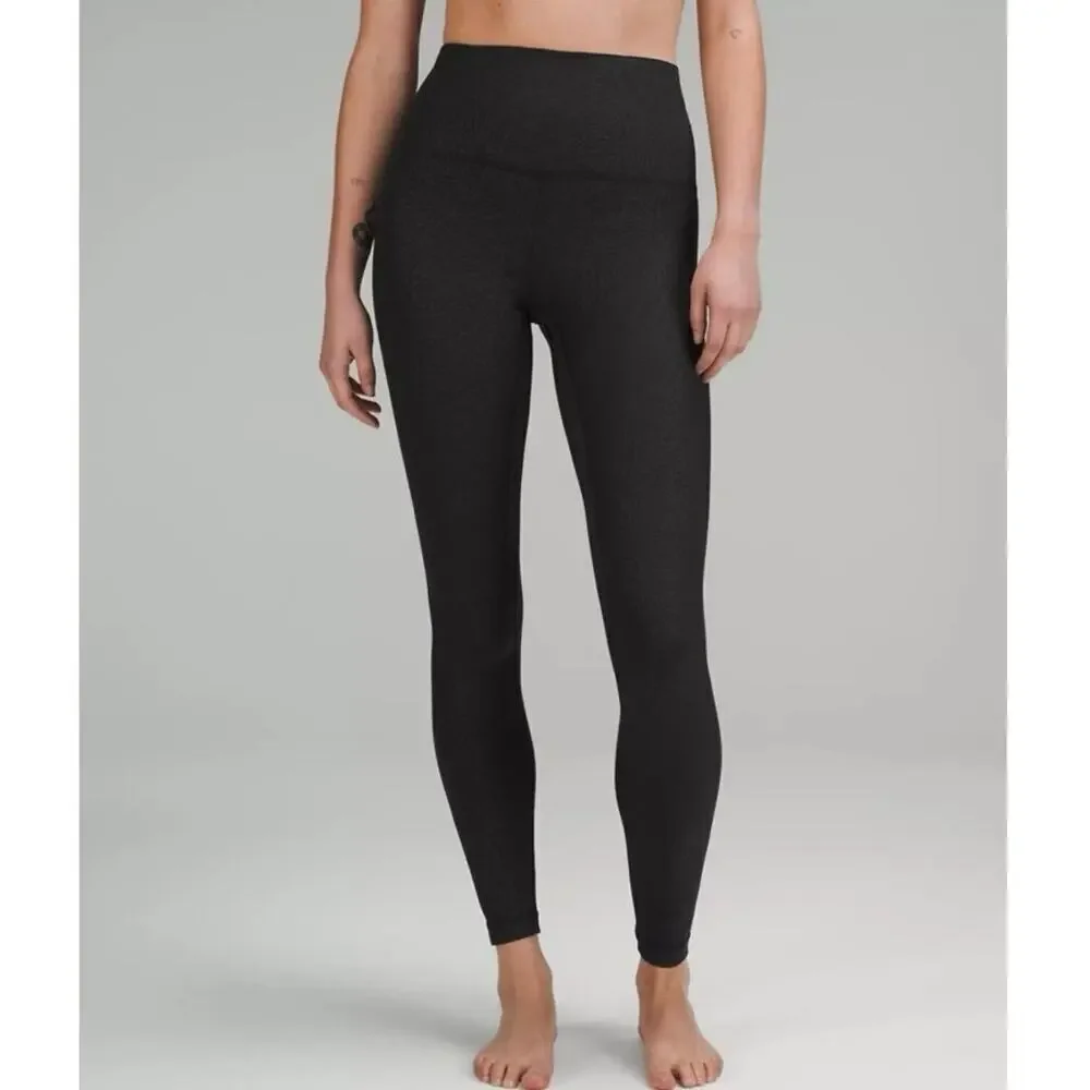 Lululemon Align High-Rise Pant 25” Ripple Emboss Black Women’s Size 2 EUC
